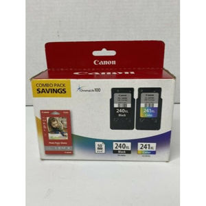 Canon Ink Combo Pack 240XL 241XL ChromaLife100 Pixma Includes Photo Paper Glossy